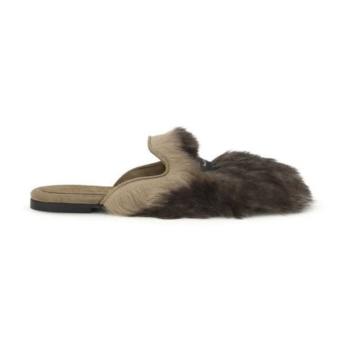 Dolce & Gabbana Gray Lamb Ovis Aries Aries Mules