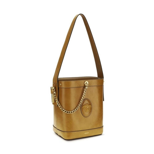 Versace Brown Calf Leather Bos Taurus Backet Bag