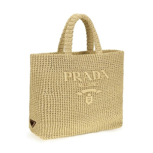 Prada Beige Raffia Shoulder Bag