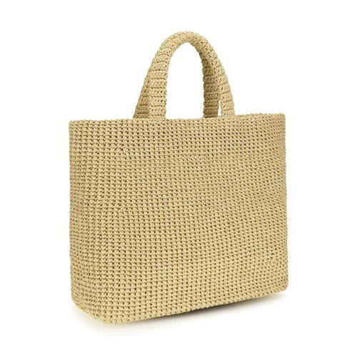 Prada Beige Raffia Shoulder Bag