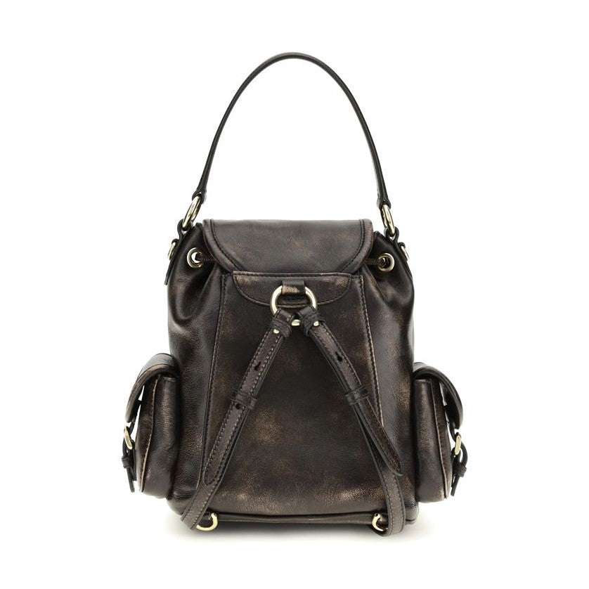 Miu Miu Brown Calf Leather Bos Taurus Backpack