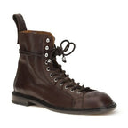 Versace Brown Calf Leather Bos Taurus Lace-Up Boots