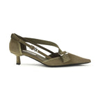 Prada Bicolor Cotton Mid Heel Pumps