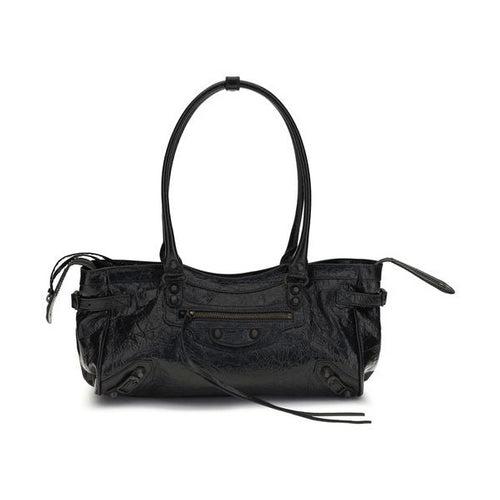 Balenciaga Black Calf Leather Bos Taurus Shoulder Bag