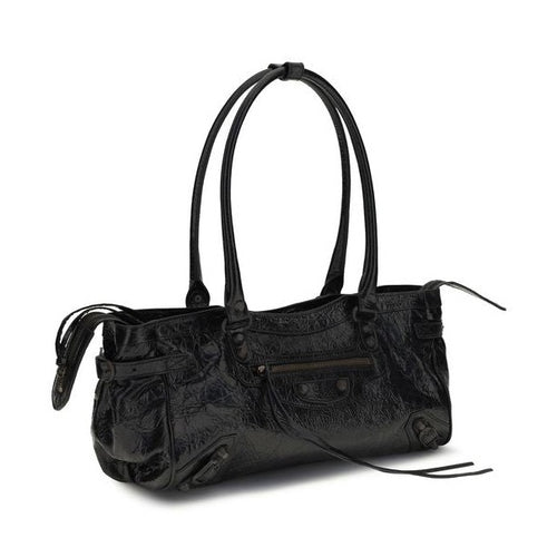 Balenciaga Black Calf Leather Bos Taurus Shoulder Bag