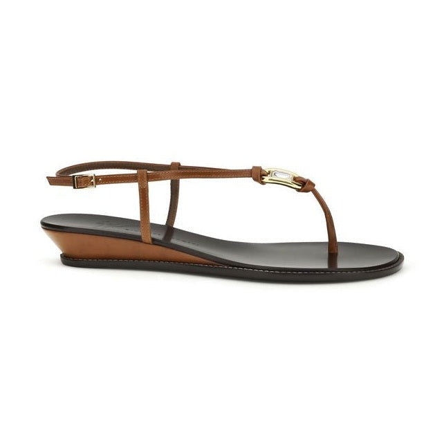 Giuseppe Zanotti Brown Calf Leather Bos Taurus Wedge Sandals