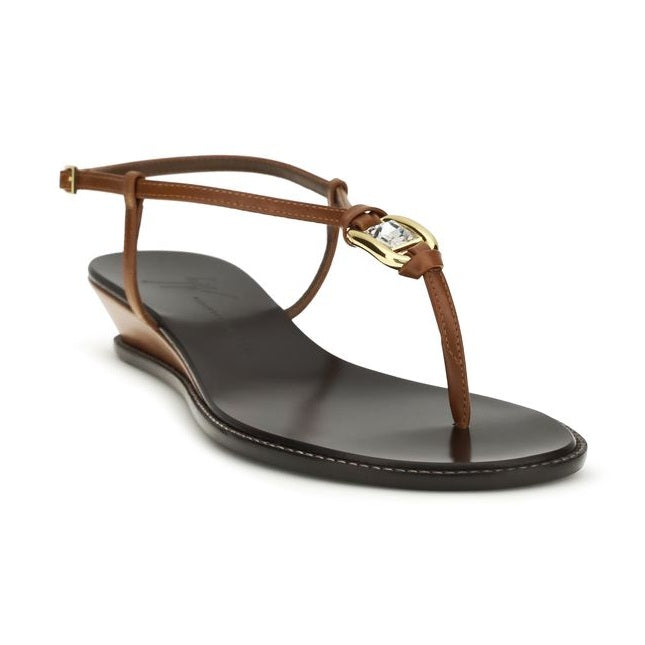 Giuseppe Zanotti Brown Calf Leather Bos Taurus Wedge Sandals