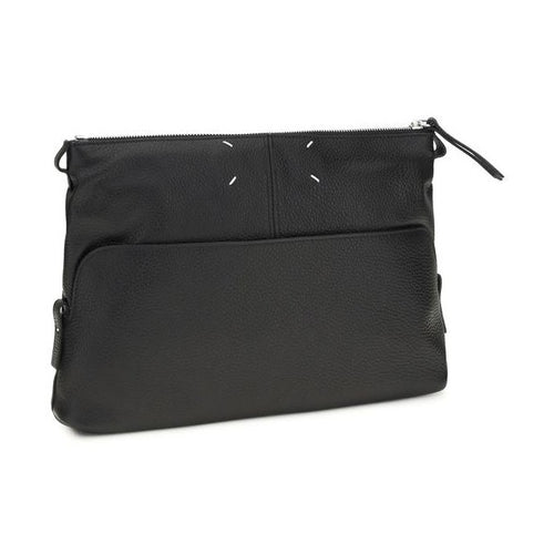 Maison Margiela Black Calf Leather Bos Taurus Clutch Bag