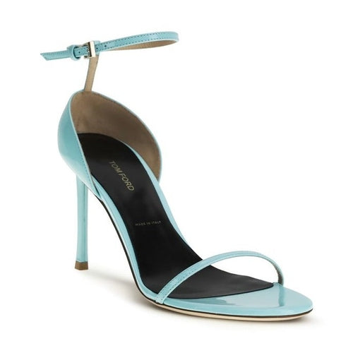 Tom Ford Blue Calf Leather Bos Taurus Stiletto Heel Sandals