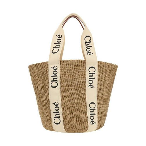 Chloé Beige Raffia Shoulder Bag