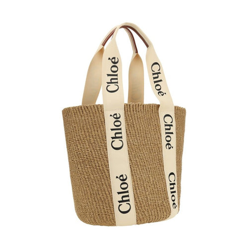 Chloé Beige Raffia Shoulder Bag