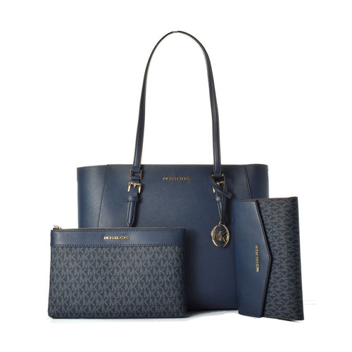 Michael Kors Blue Leather Tote Bag