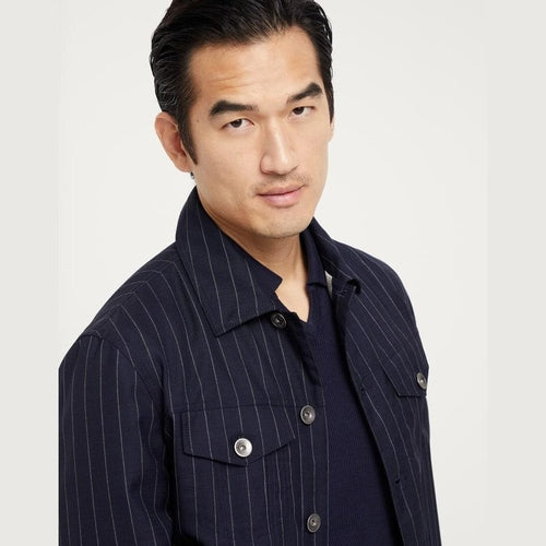 Brunello Cucinelli Navy Blue Wool Coat