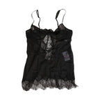 Dolce & Gabbana Black Silk Lace Lingerie Chemise Top Underwear