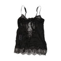 Black Silk Lace Lingerie Chemise Top Underwear