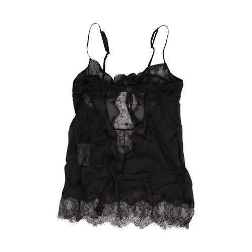Dolce & Gabbana Black Silk Lace Lingerie Chemise Top Underwear