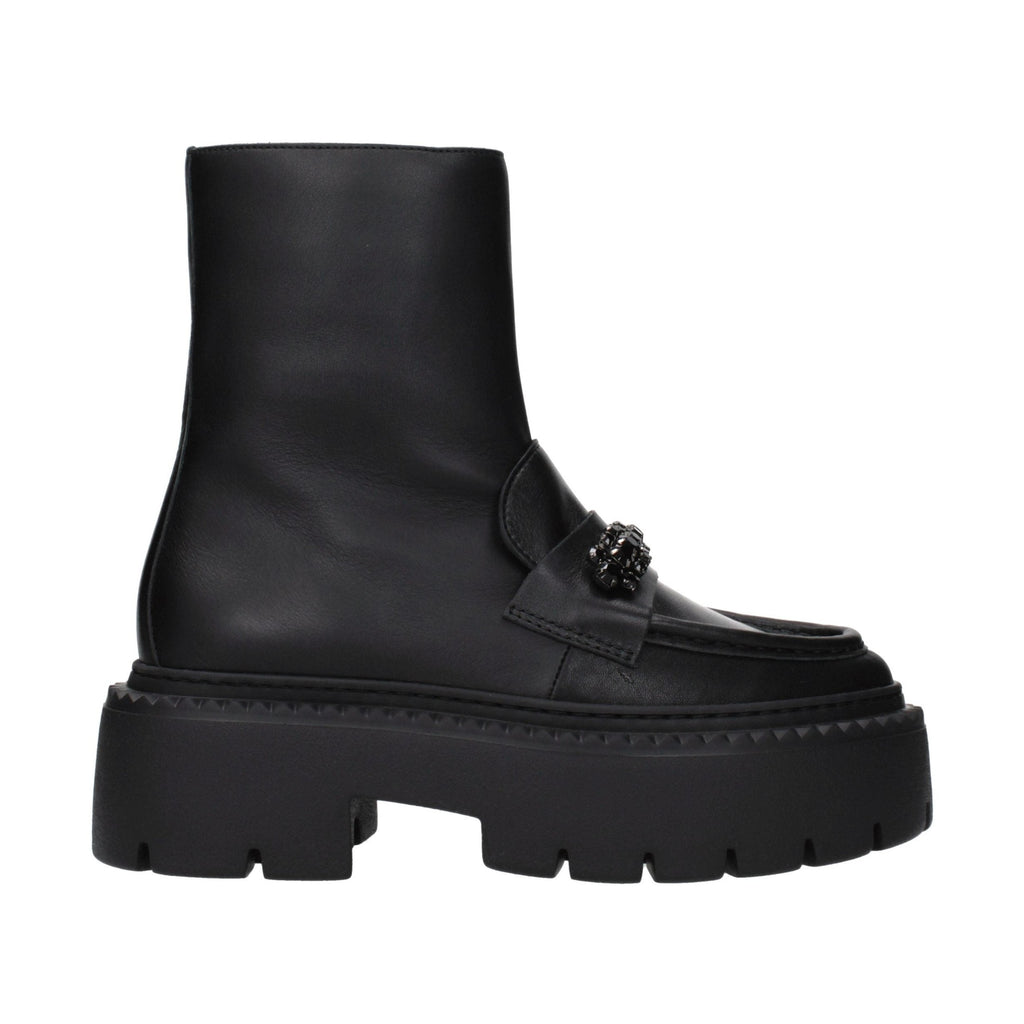 Jimmy Choo Black Leather Ankle Boots