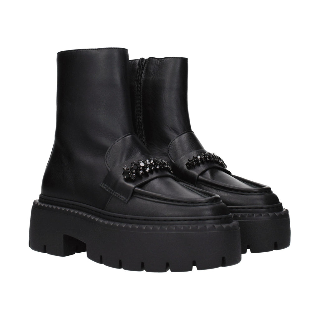 Jimmy Choo Black Leather Ankle Boots