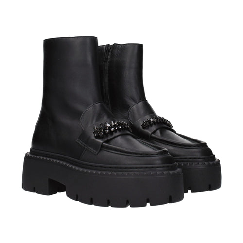 Jimmy Choo Black Leather Ankle Boots