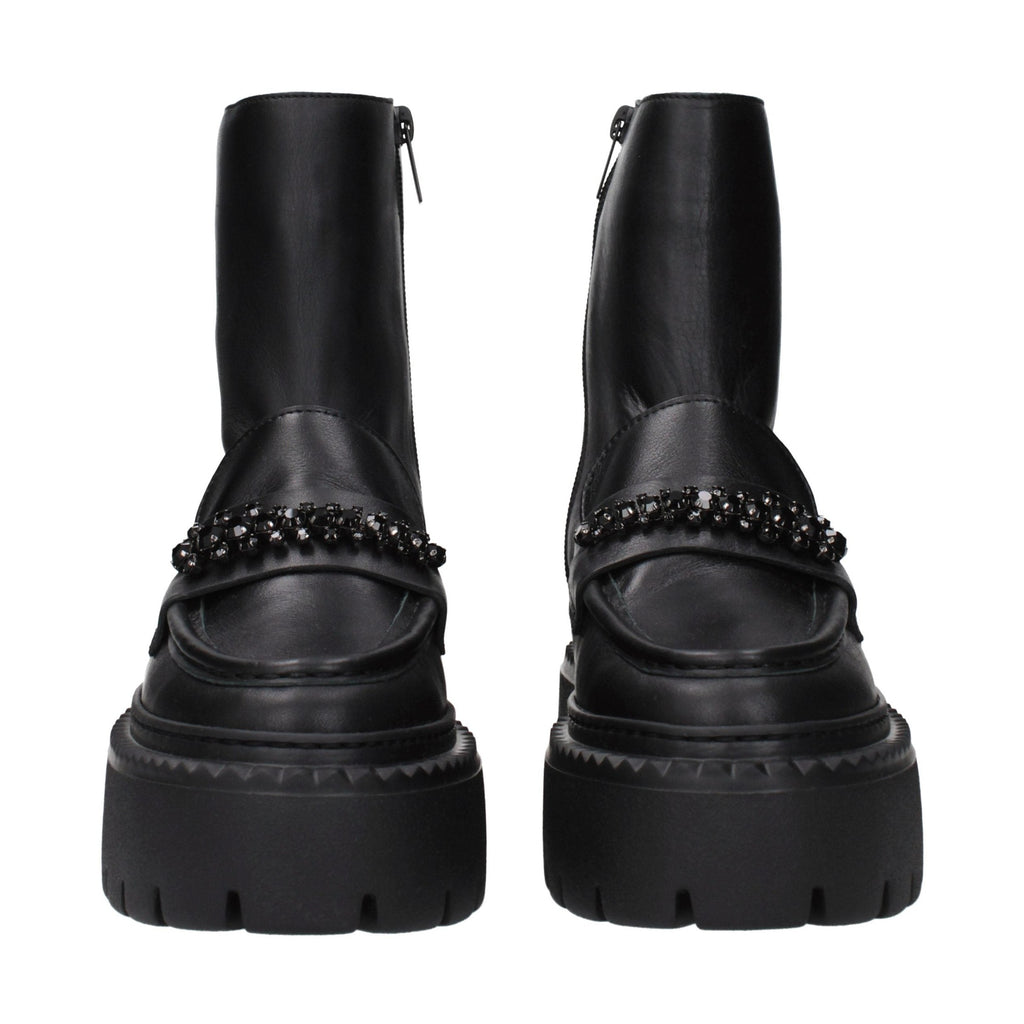 Jimmy Choo Black Leather Ankle Boots
