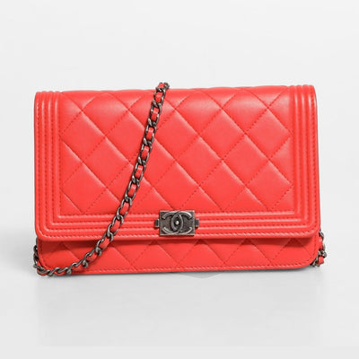 Chanel Boy Wallet on Chain Red Lambskin