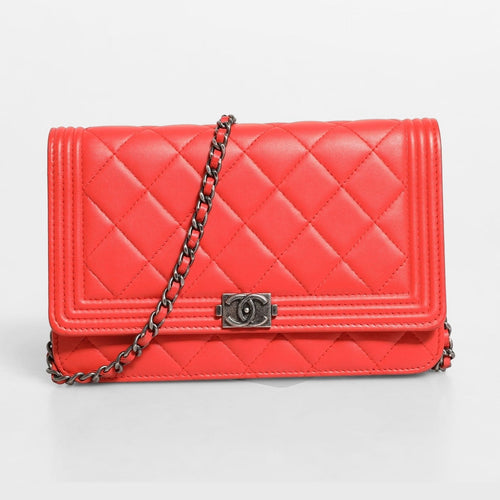 Chanel Boy Wallet on Chain Red Lambskin