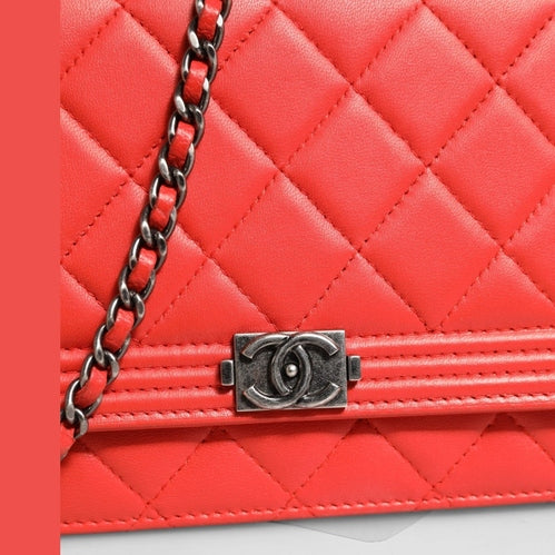 Chanel Boy Wallet on Chain Red Lambskin