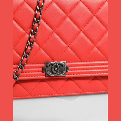 Chanel Boy Wallet on Chain Red Lambskin