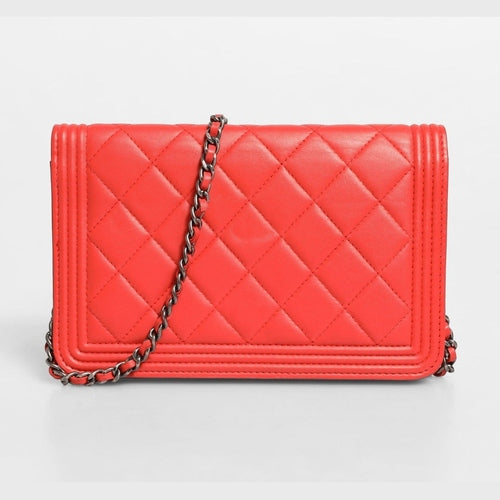 Chanel Boy Wallet on Chain Red Lambskin