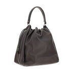 Brunello Cucinelli Brown Calf Leather Bos Taurus Shoulder Bag