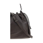Brunello Cucinelli Brown Calf Leather Bos Taurus Shoulder Bag