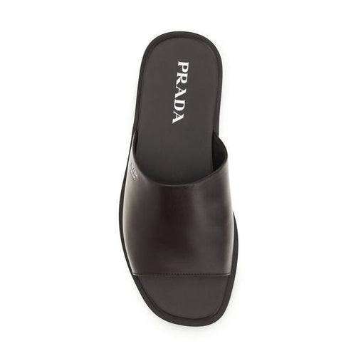 Prada Brown Calf Leather Bos Taurus Sandals
