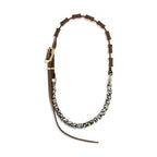 Miu Miu Brown Calf Leather Bos Taurus Necklace