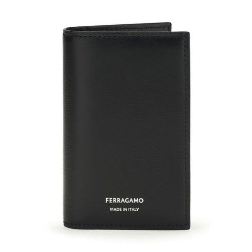Ferragamo Black Calf Leather Bos Taurus Wallet
