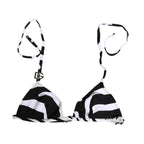 Dolce & Gabbana Black White Zebra Bikini Top Bottom Swimwear