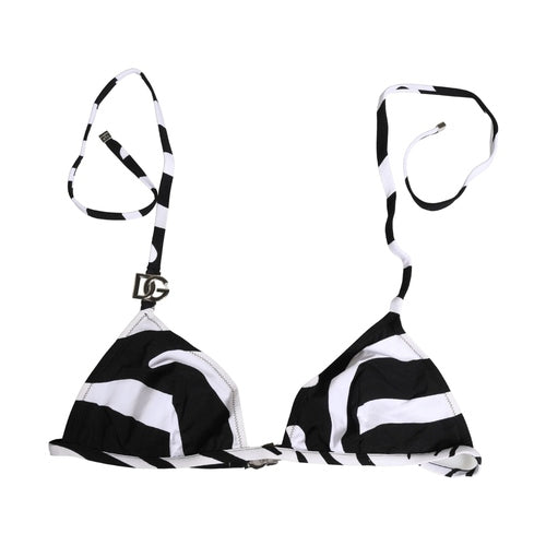 Dolce & Gabbana Black White Zebra Bikini Top Bottom Swimwear