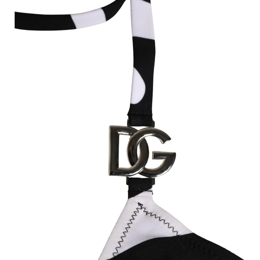 Dolce & Gabbana Black White Zebra Bikini Top Bottom Swimwear