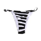 Black White Zebra Bikini Top Bottom Swimwear