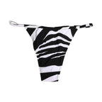 Black White Zebra Bikini Top Bottom Swimwear