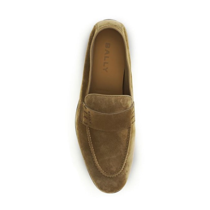Bally Beige Calf Leather Bos Taurus Slip-On Loafers