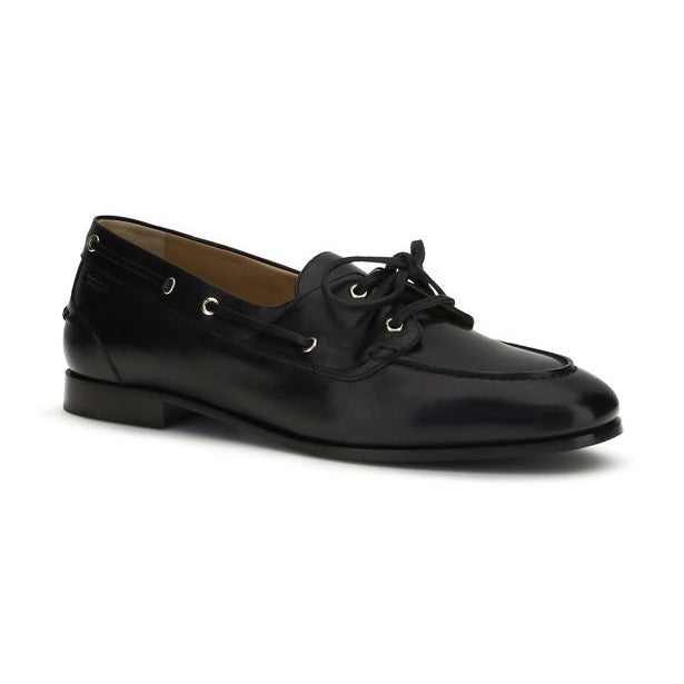 Bally Black Buffalo Leather Slip-On Loafers