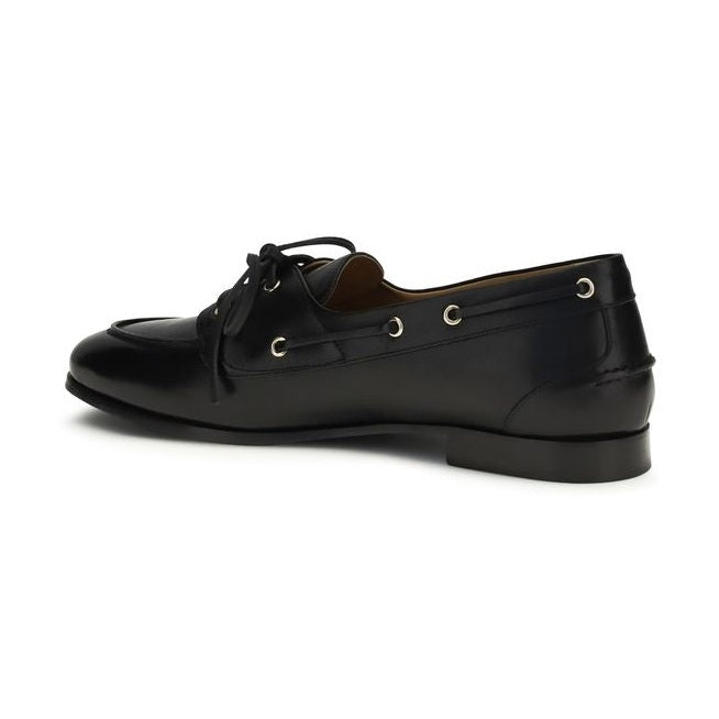 Bally Black Buffalo Leather Slip-On Loafers
