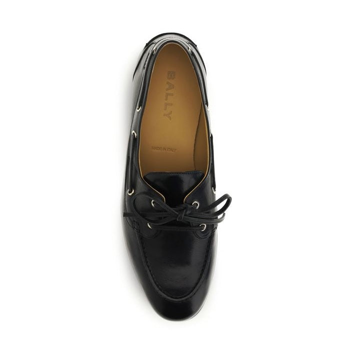 Bally Black Buffalo Leather Slip-On Loafers