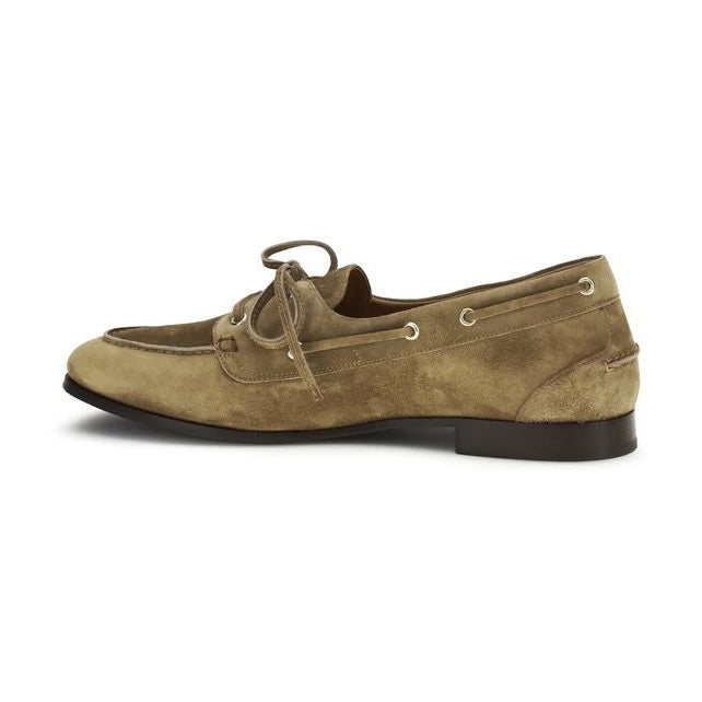 Bally Beige Buffalo Leather Slip-On Loafers