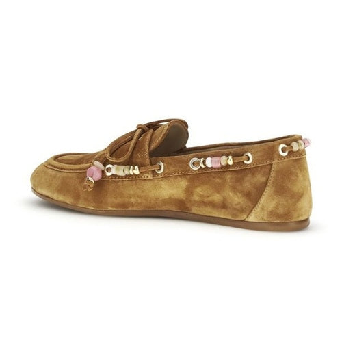 Stuart Weitzman Brown Calf Leather Bos Taurus Slip-On Loafers