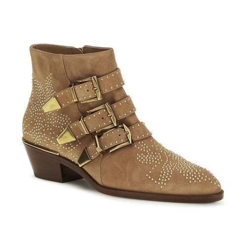 Chloé Beige Calf Leather Bos Taurus Ankle Boots
