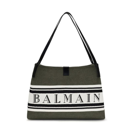 Balmain Black Cotton Shoulder Bag