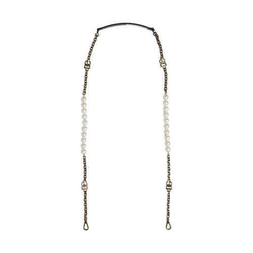 Dolce & Gabbana Black Leather Gold Chain Bag Accessory Shoulder Strap