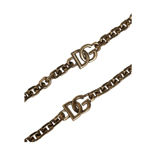 Dolce & Gabbana Black Leather Gold Chain Bag Accessory Shoulder Strap