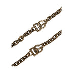 Dolce & Gabbana Black Leather Gold Chain Bag Accessory Shoulder Strap
